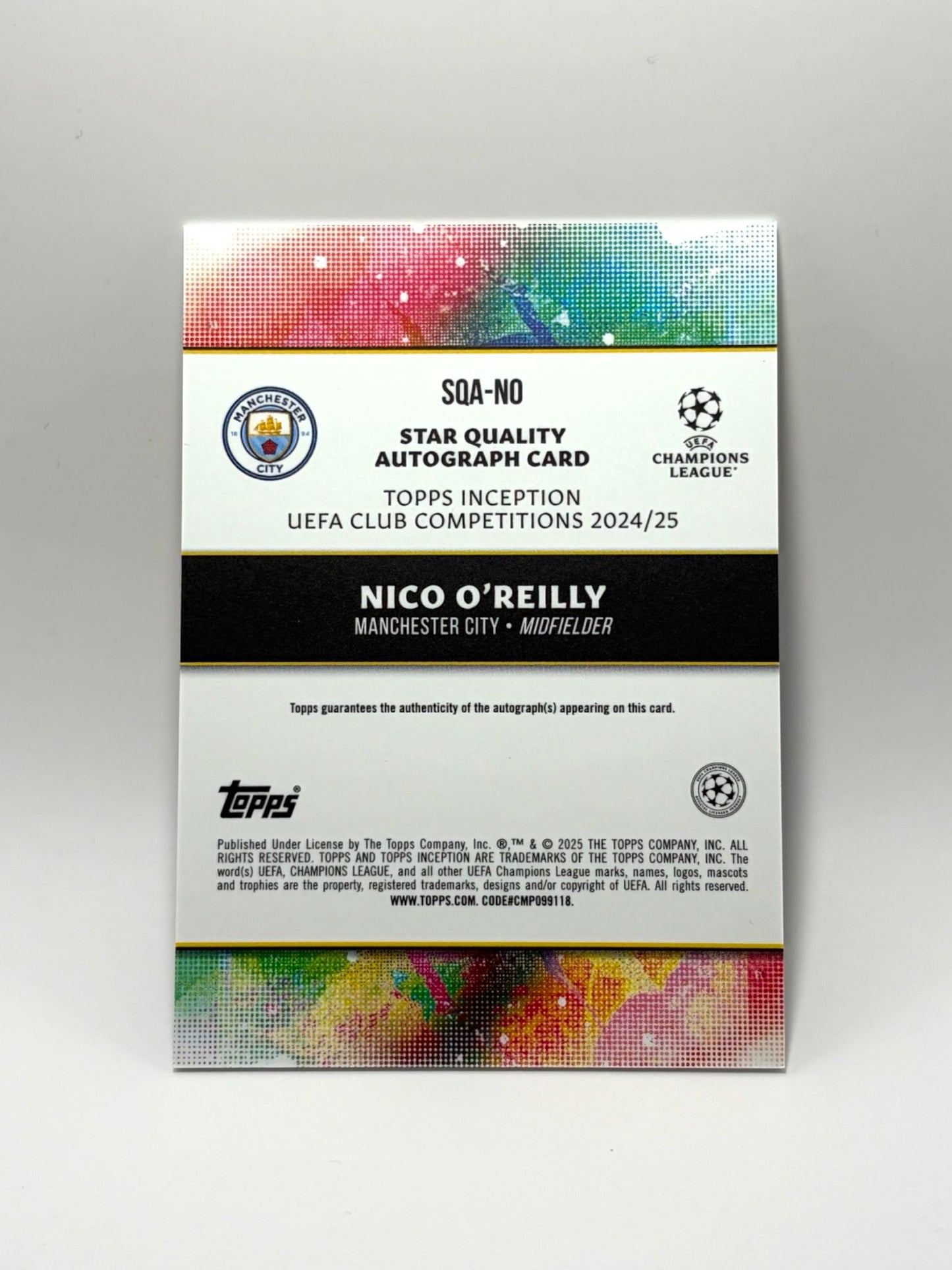 2024-25 Topps Inception Nico O'Reilly Rookie Base Autograph