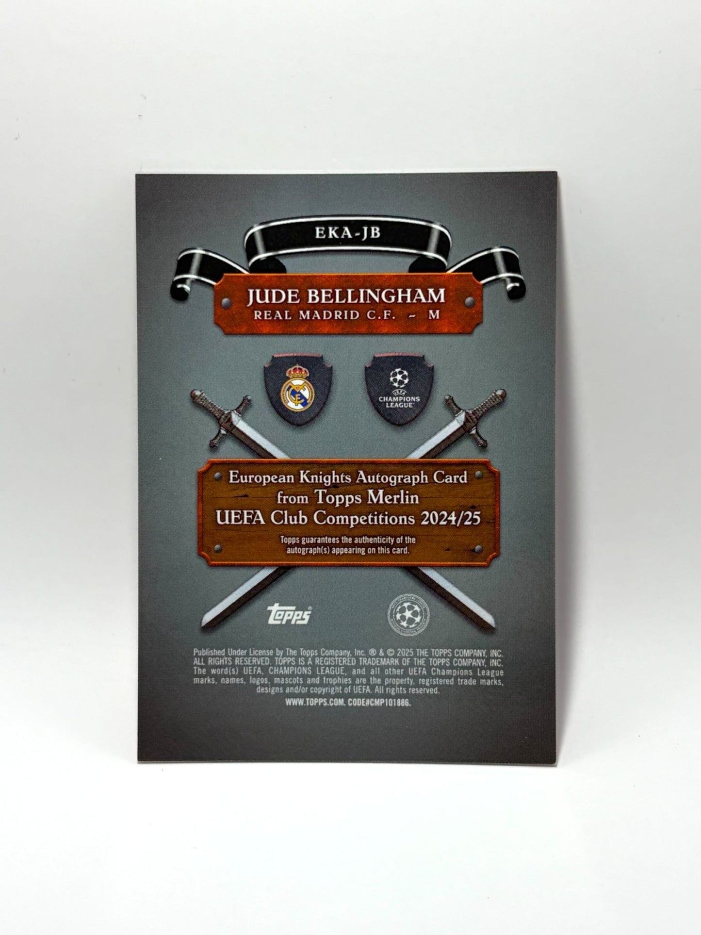 2024-25 Topps Merlin Jude Bellingham European Knights Autograph /5