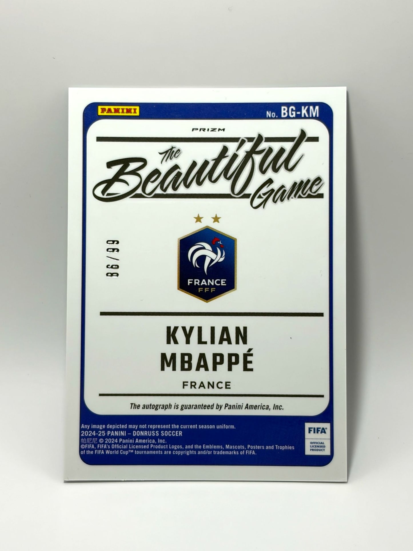 2024-25 Panini Donruss Kylian Mbappe Thea Beautiful Game Autograph /99