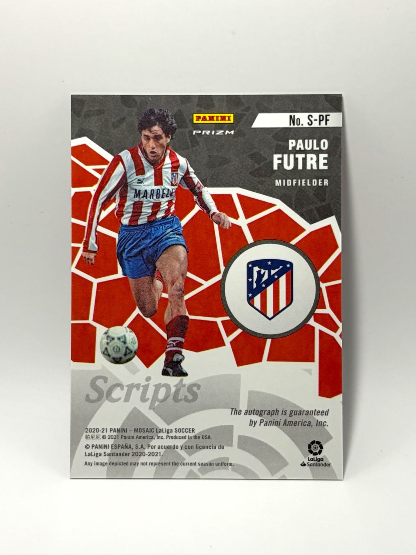 2020-21 Panini Mosaic Laliga Paulo Futre Scripts Autograph